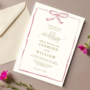Invitación a la boda de arco rosado