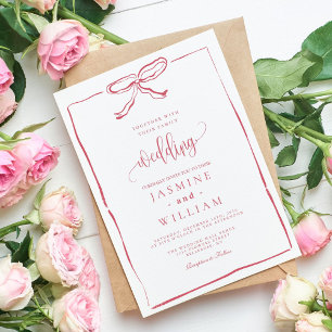 Invitación a la boda de arco rosado