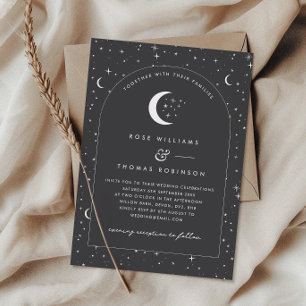 Invitación a la boda de arcos celestes de carbón v