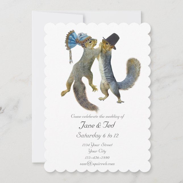 Invitación a la boda de ardillas bailarinas (Anverso)