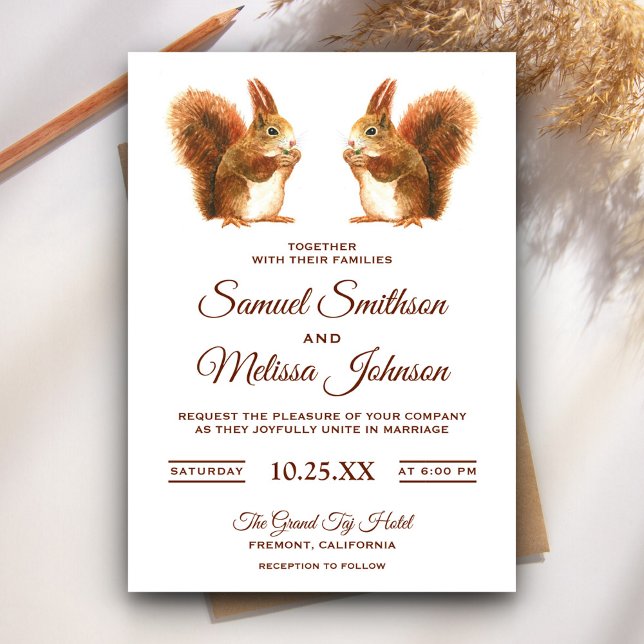 Invitación a la boda de ardillas románticas (Subido por el creador)