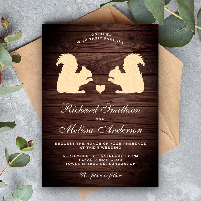 Invitación a la boda de ardillas románticas de mad (Subido por el creador)