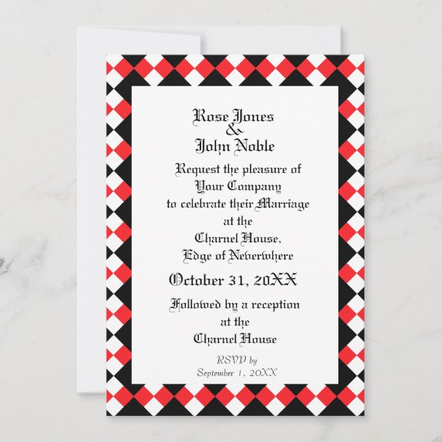 Invitación a la boda de Argyll Ivory XI (Ruby) (Anverso)