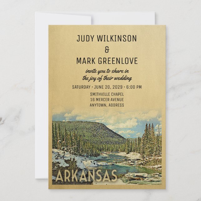 Invitación a la boda de Arkansas Naturaleza al air (Anverso)