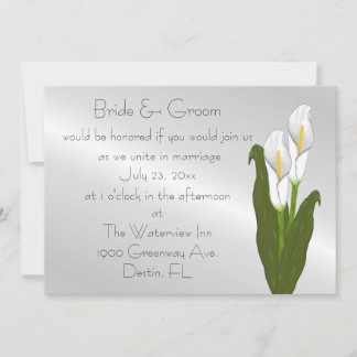 Invitación a la boda de Art Deco Calla Lily