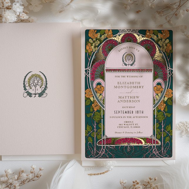 Invitación a la boda de Art Decó de Bosque Encanta (Subido por el creador)