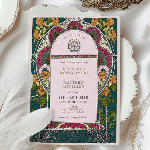 Invitación a la boda de Art Decó de Bosque Encanta