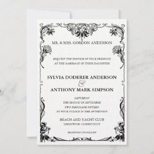 Invitación a la boda de Art Nouveau