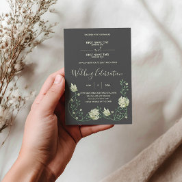 Invitación a la boda de Art Nouveau botánico oscur