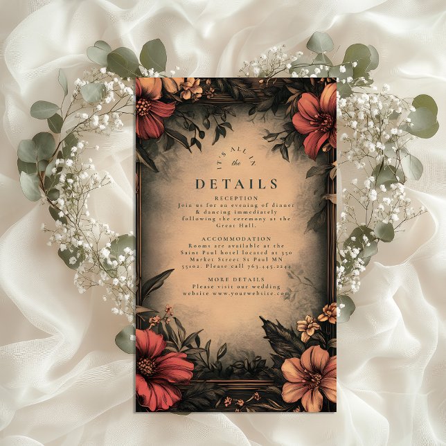Invitación a la boda de Art Nouveau floral oscuro (Subido por el creador)