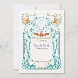 Invitación a la boda de Art Nouveau foliau