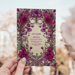 Invitación a la boda de Art Nouveau vintage