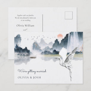 Invitación a la boda de arte acuarela naturaleza