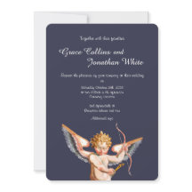 Invitación a la boda de arte cupido de Italia