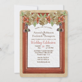 Invitación a la boda de arte de cuero y textura An