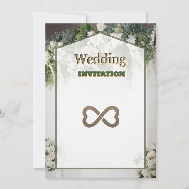 Invitación a la boda de arte floral real (Anverso)