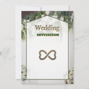 Invitación a la boda de arte floral real