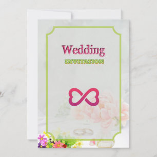 Invitación a la boda de arte floral verde real