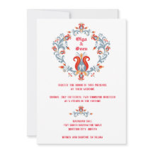 Invitación a la boda de arte folclórico escandinav