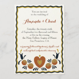 Invitación a la boda de arte popular