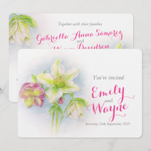 Invitación a la boda de arte Watercolor Hellebore
