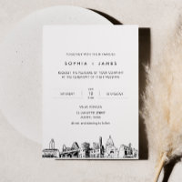 Invitación a la boda de Austin Skyline con foto