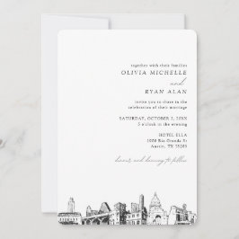 Invitación a la boda de Austin Skyline Destination