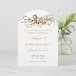 Invitación a la boda de Ave con Amor Vintage Rosa