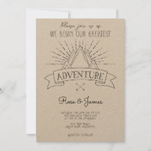 Invitación a la boda de aventuras en las montañas