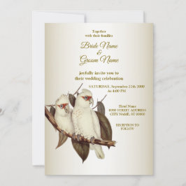 Invitación a la boda de aves blancas
