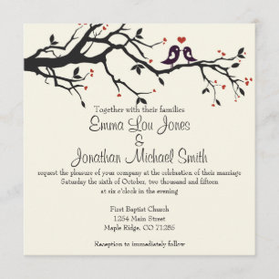 Invitación a la boda de Aves de Amor
