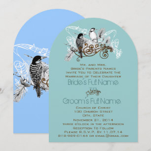 Invitación a la Boda de Aves de Amor Azul y Verde