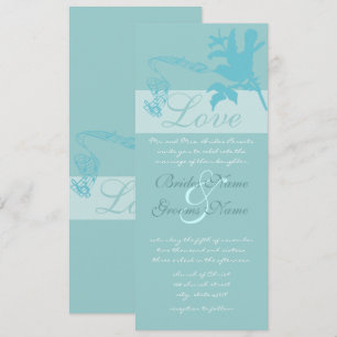 Invitación a la boda de aves de amor de Aqua Vinta