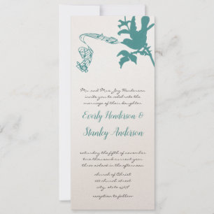 Invitación a la boda de aves de amor de Aqua Vinta