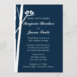 Invitación a la boda de aves de árbol de aves - az