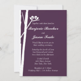 Invitación a la boda de aves de árbol de aves - Pl