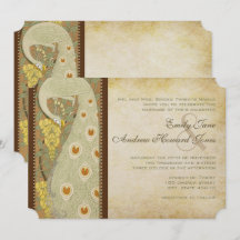 Invitación a la boda de aves pastorales de estilo
