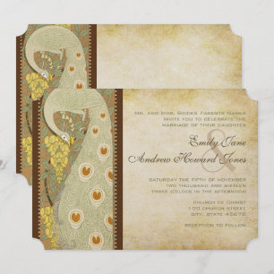 Invitación a la boda de aves pastorales de estilo
