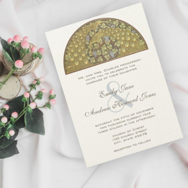 Invitación a la boda de aves pastorales de estilo  (Subido por el creador)