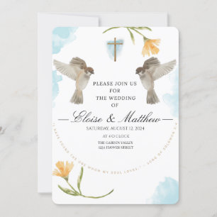 Invitación a la boda de aves rusticas editables