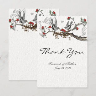 Invitación a la boda de aves venecianas rojas y gr