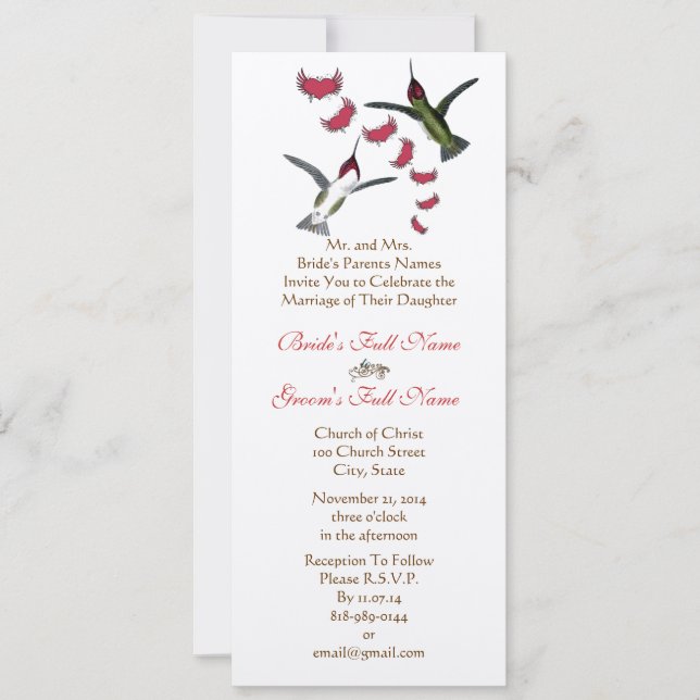 Invitación a la boda de aves ventilatorias (Anverso)