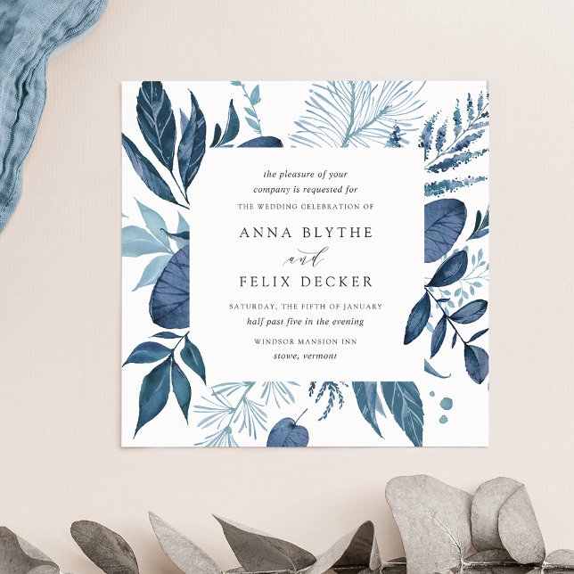 Invitación a la boda de Azure Wild | Cuadrado (Subido por el creador)