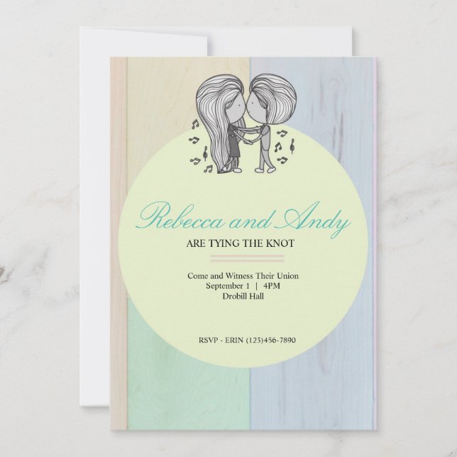 Invitación a la boda de baile de pareja (Anverso)