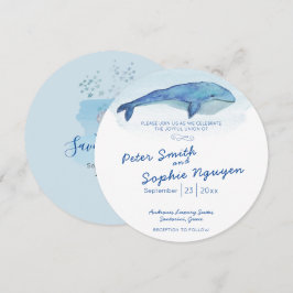 Invitación a la boda de ballenas azules