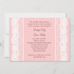 Invitación a la Boda de Ballet Rosa y Vintage Lace