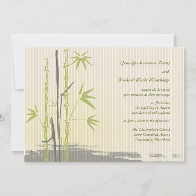 Invitación a la boda de Bambú (Anverso)