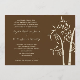 Invitación a la boda de Bambú - Brown