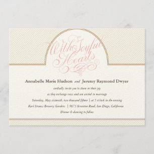 Invitación a la boda de bandas de oro clásicas
