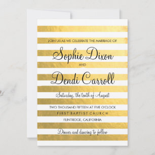 Invitación a la boda de bandas de Relieve metaliza